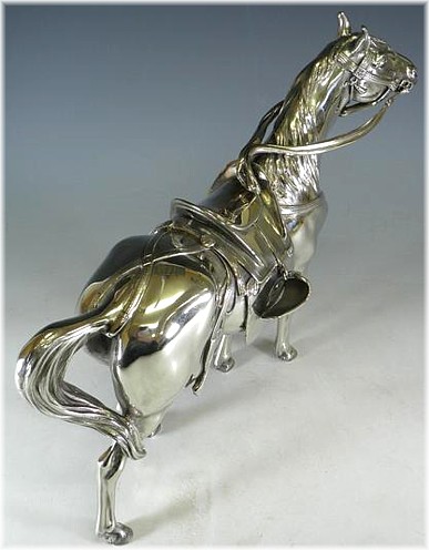 японская серебрянная скульптура Священная Лошадь Ками-Ума, 1900-е гг.