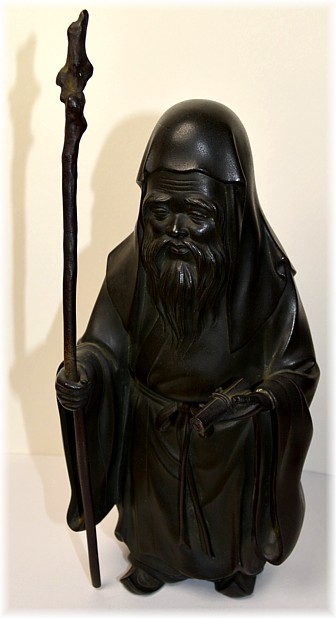 бронзовая фигура одного из Семи Богов Счастья - Фукурокудзю, Япония, 1890-е гг.