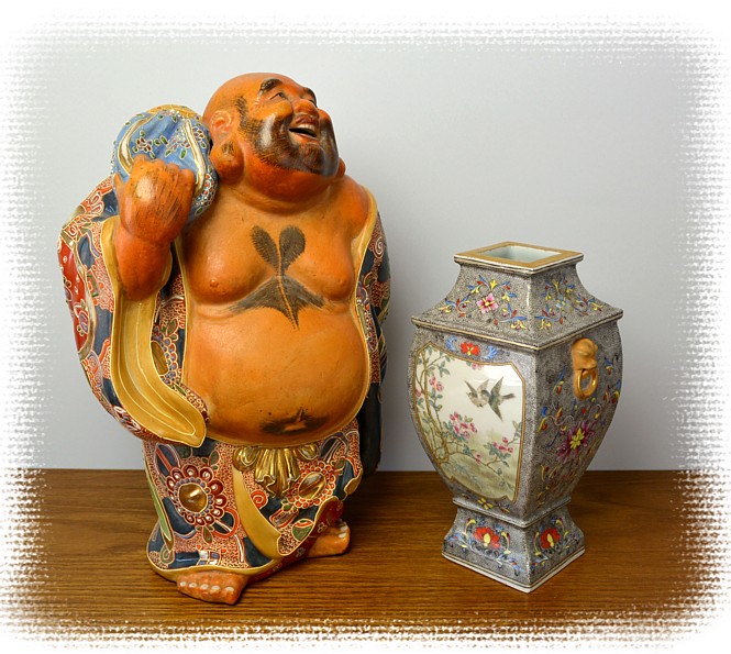 Хотэй, Бог Удачи и Богатства, японская фарфоровая фигура, 1900-е гг
