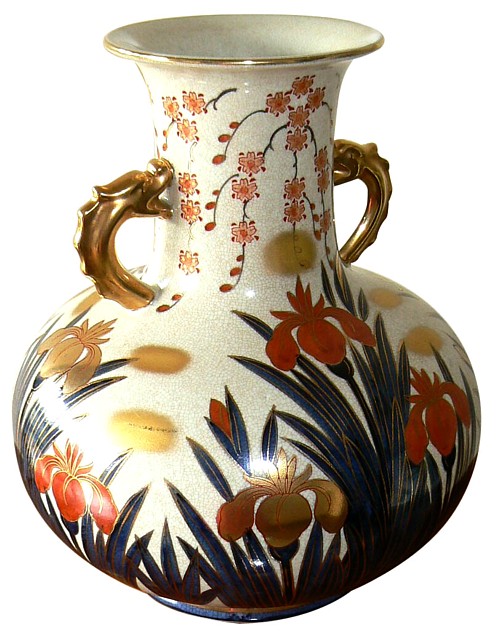 японский антиквариат: фарфоровая ваза Сацума. Интериа Японика