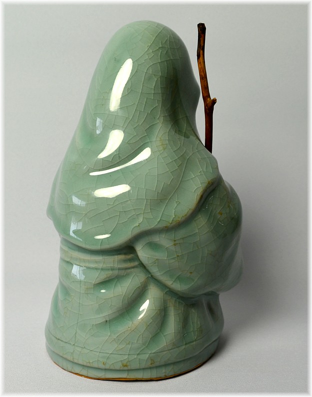 japanese celadon's figure of Fukuroku, one of the Seven Lucky Gods, 1930's