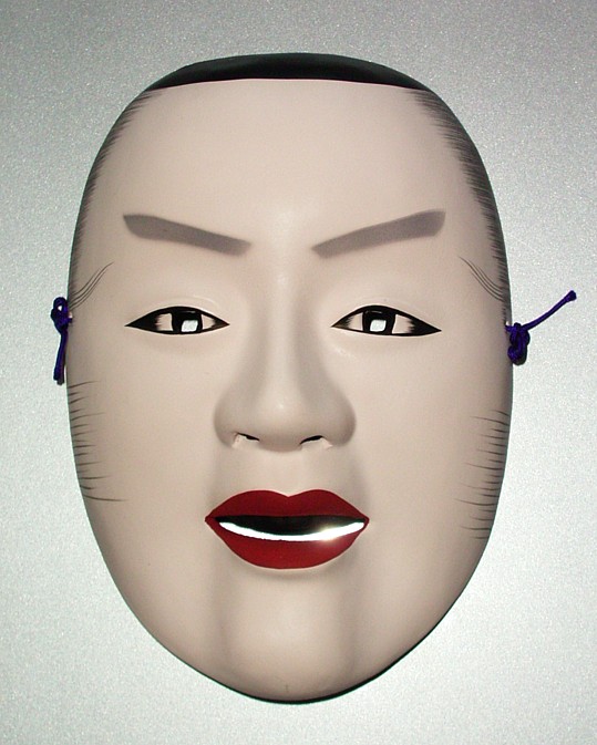 Japanese Noh Theatre Character Mask of a Princess Chūjō, ceramic