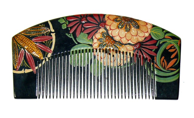 japanese antique wooden hair comb kushi of Taisho era