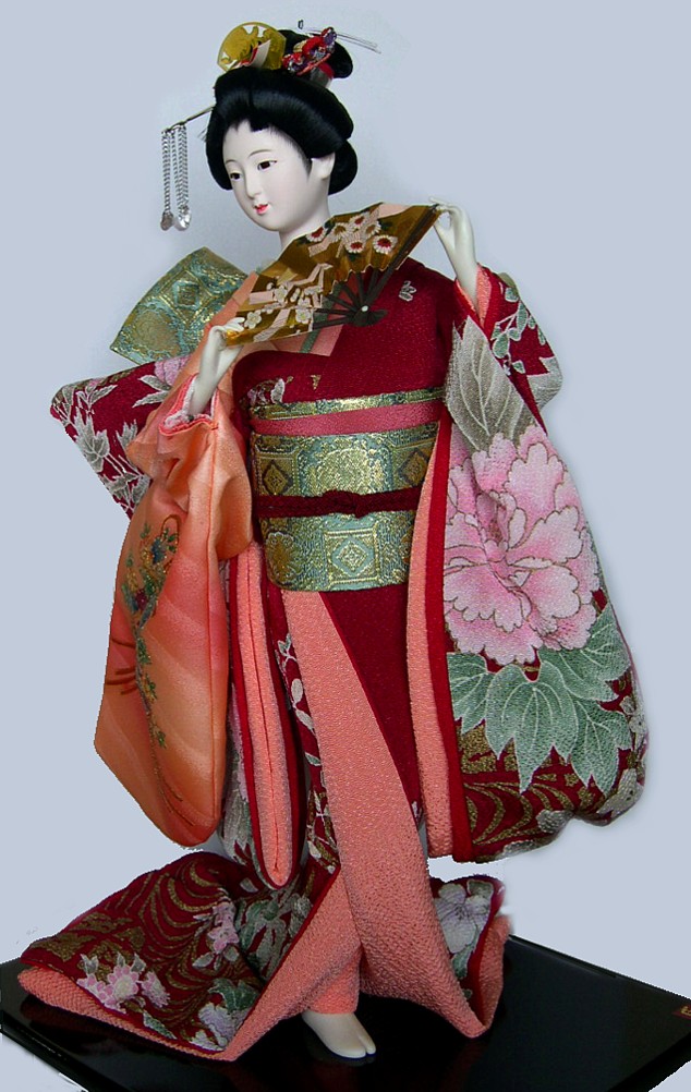japanese traditional doll dressed with kimonos