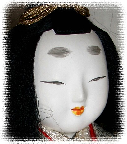 japanese antique doll of a young prince dressed with hunting costume