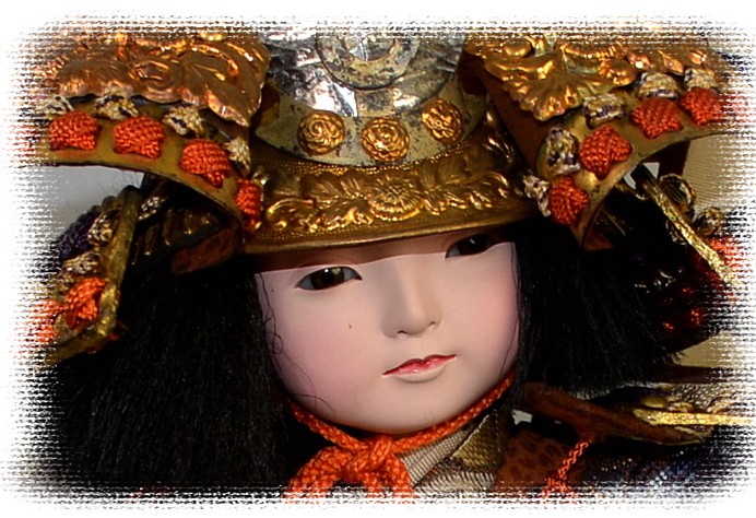 japanese a young samurai doll, antique