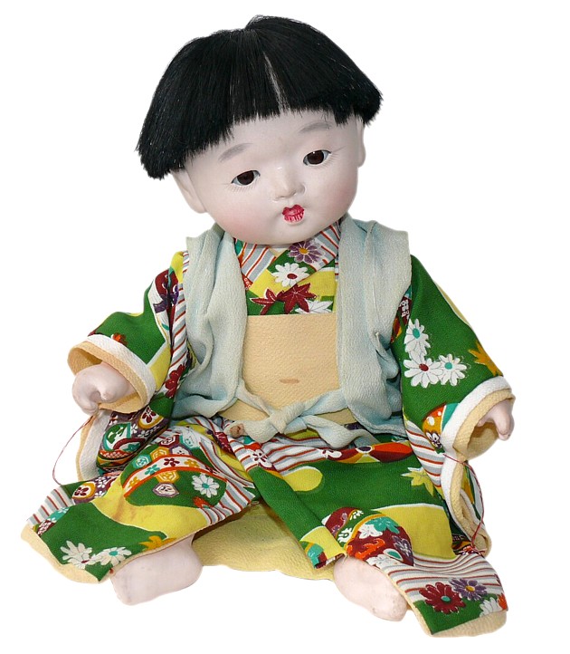 japanese antique doll of a baby, 1930's 
