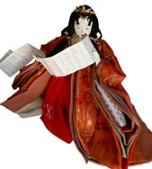 lady with love letter, japanese traditional doll