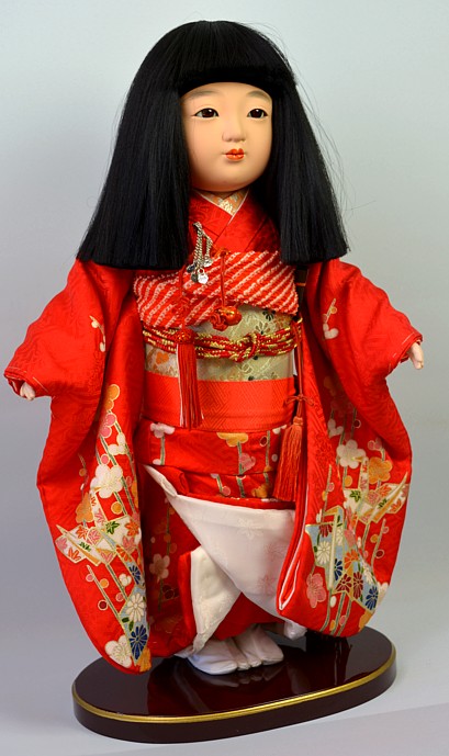 japanese ichimatsu doll of a girl in festive attire