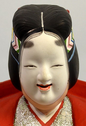 japanese hakata clay doll of Noh Theatre Charachter