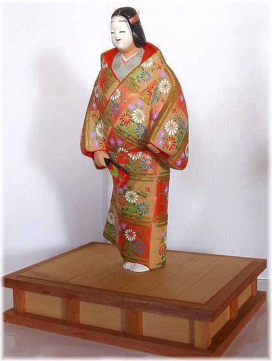 hakata doll of Noh Actor on stage
