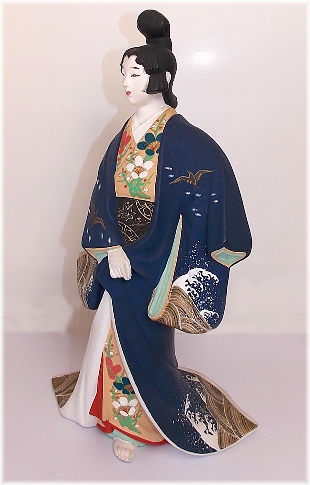 japanese antique hakata clay doll, 1930's