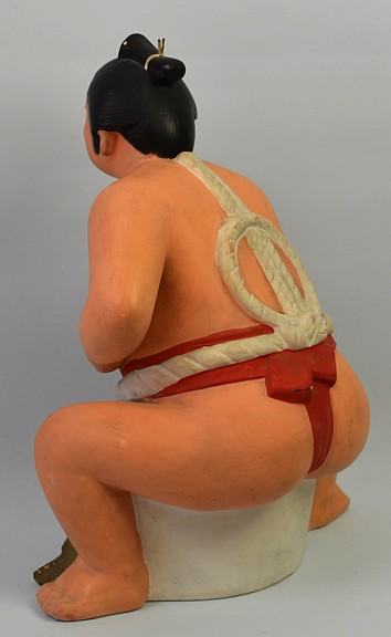 japanese  clay doll of a Sumo Wrestler, 1950's
