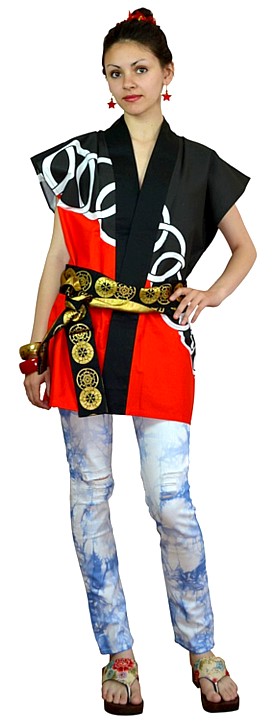 японская традиционная одежда - куртка без рукавов - ХАНТЭН