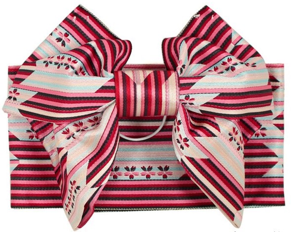 японский пояс ОБИ с уже завязанным узлом для женского кимоно