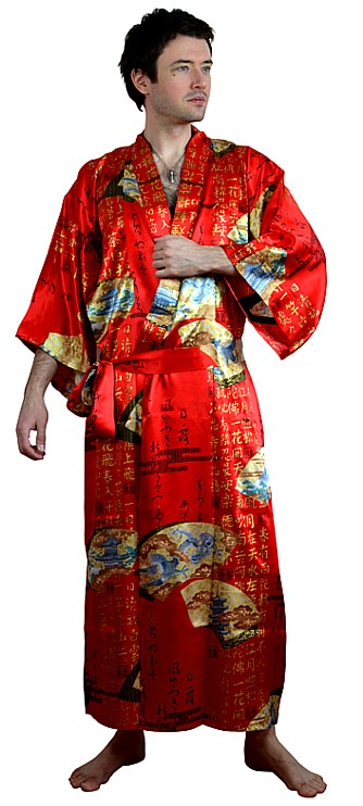 modern japanese silk kimono gown for man