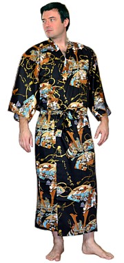 japanese kimono gown for man, cotton
