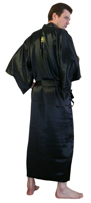 japanese pure silk kimono style home gown for man, made in Japan