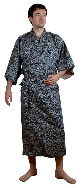 japanese man's traditional cotton yukata with two pockets on the chest, The Japonic Online Store