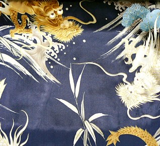 japanese man's  silk short kimono