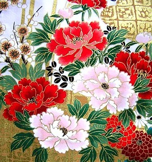 japanese woamn's cotton kimono fabric, white