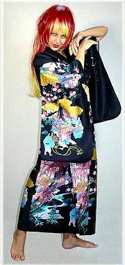 japanese modern kimono, cotton 100% made in Japan
