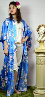 modern Japanese silk kimono gown, made in Japan
