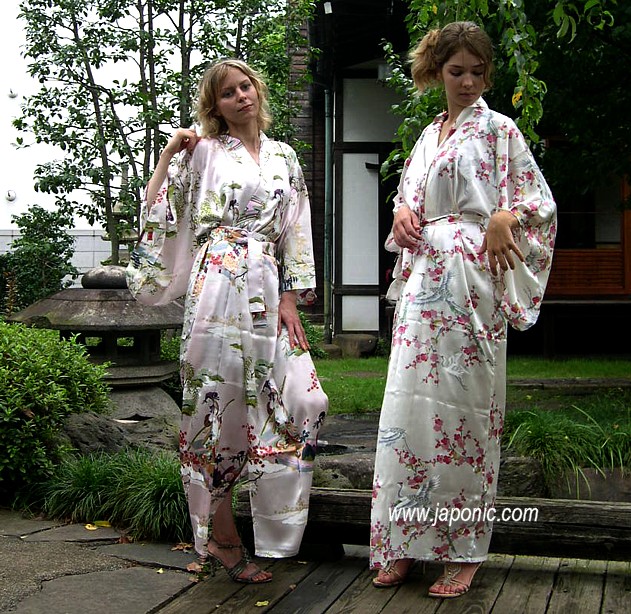 Japanese woman's pure silk modern kimonos. The Japonic Online Store