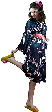 silk japanese kimono robe, made in Japan