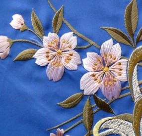 embroidery on the kimono front