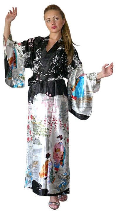 japanese woman's modern kimono gown. The Japonic Online Kimono Store