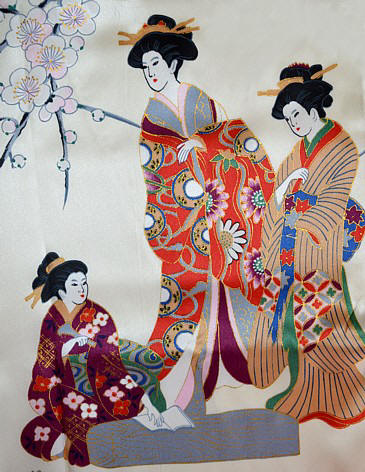 japanese  silk kimono fabric pattern