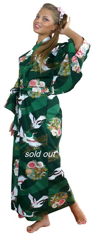 japan woman's large size kimono, cotton 100%, made in Japan