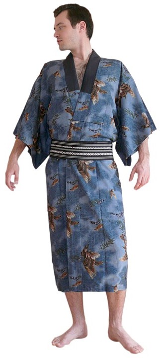 japanese vintage man's kimono and obi belt