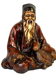 японская традиционная керамика БИЗЭН - статуэтка в виде одного из Семи Богов Счастья, 1920-е гг.