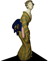 японская  статуэтка Девушка с зонтиком, 1970-е гг.