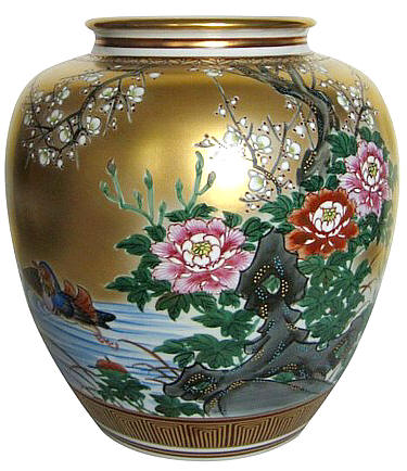 japanese porcelain kutani vase, 1950's. The Japonic Online Store