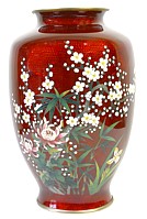 японская  эмалевая ваза SATO