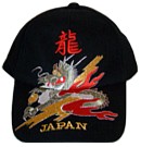 японская бейсболка с вышивкой в виде дракона и иероглифов