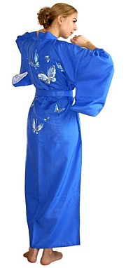 женский халат- кимоно с вышивкой и подкладкой, сделано в Японии