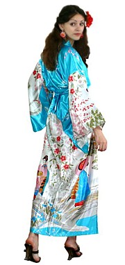 женский халат-кимоно  из иск. шелка