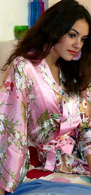 шелковый халатик-кимоно