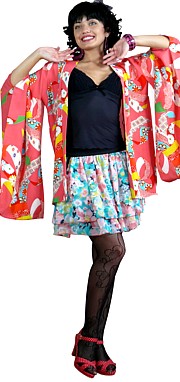 japanese silk haori jacket, vintage