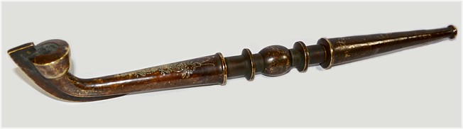 японское антикварное оружие в виде курительной трубки с потайным клинком, конец эпохи Эдо
