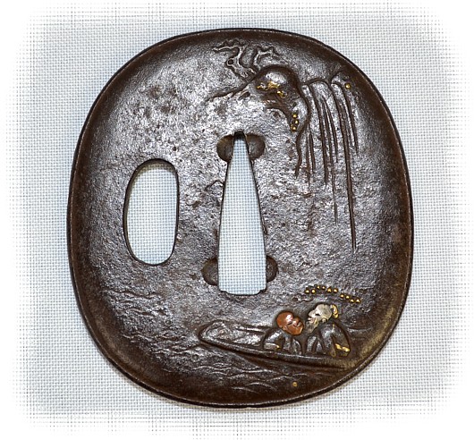 старинная антикварная цуба меча