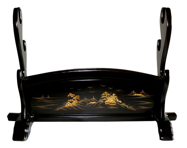 подставка для трех самурайских мечей с росписью, Япония