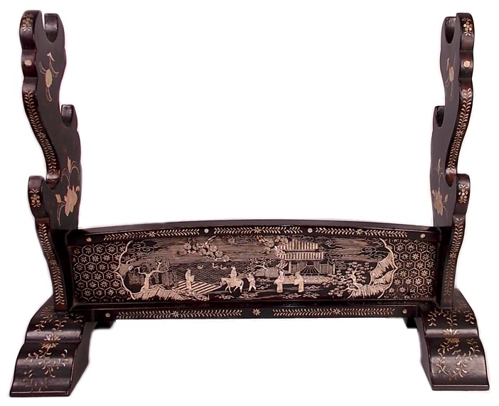 японская антикварная подставка для трех мечей, конец эпохи Эдо