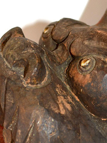 японская антикварная реаная подставка для меча, деталь