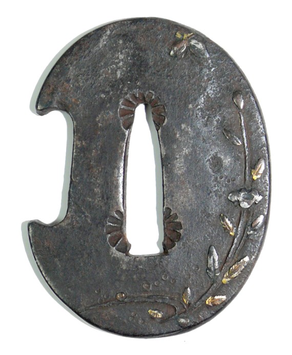 цуба (гарда) японского кинжала танто, сер. эпохи Эдо