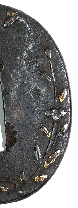 антикварная цуба в технике зоган для танто, сер. эпохи Эдо